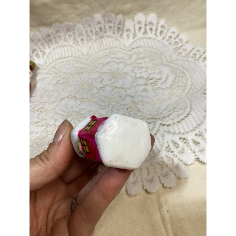 Antique Figural Milk Glass Santa Claus & Mini House Light Bulb Untested Japan